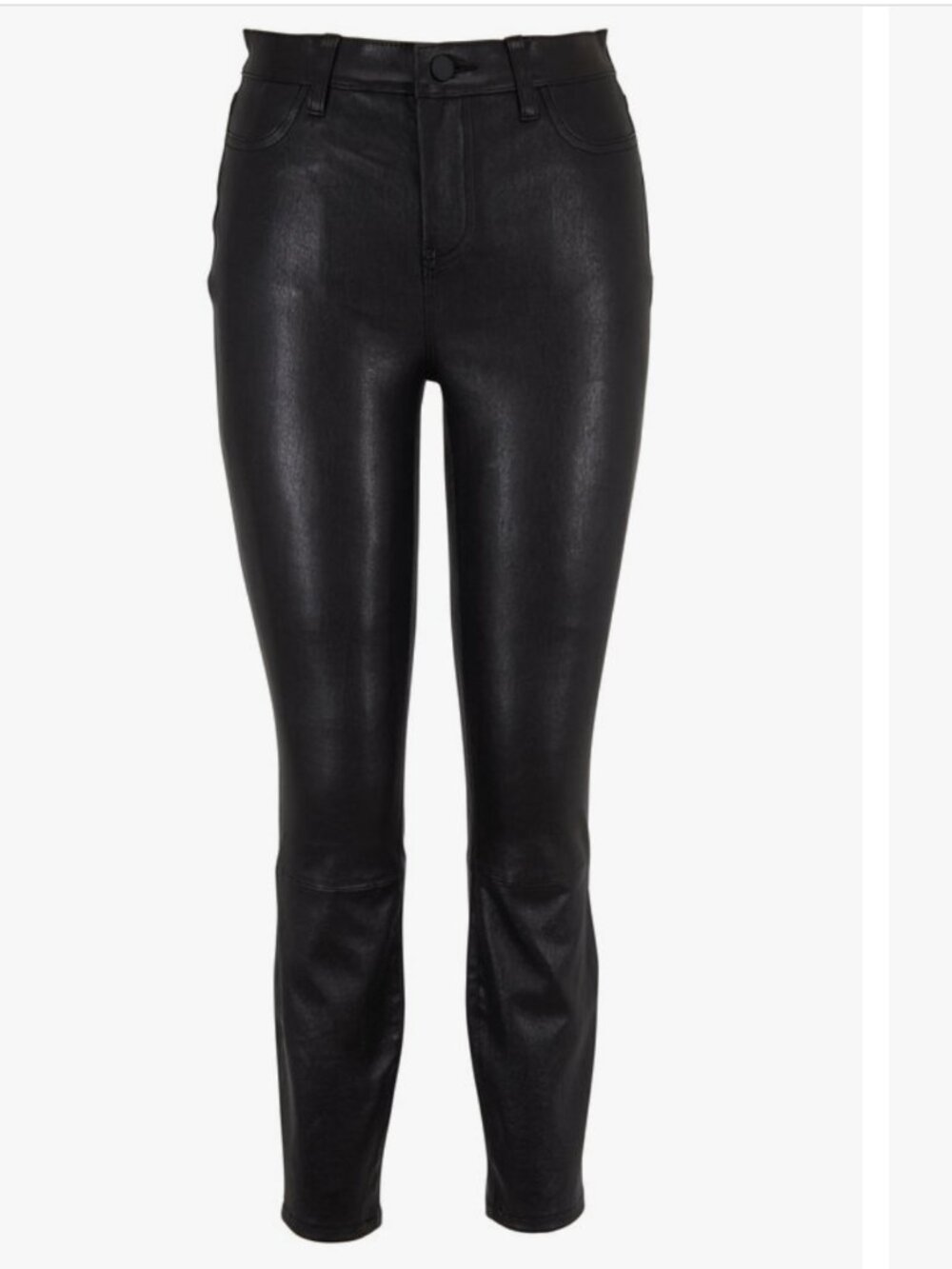 L'Agence Black Stretch Lambskin Leather Cropped Skinny Pants Sz 28